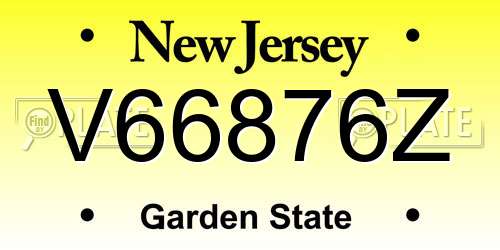 V66876Z New Jersey License Plate
