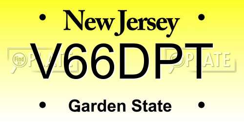 V66DPT New Jersey License Plate
