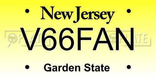 V66FAN New Jersey License Plate