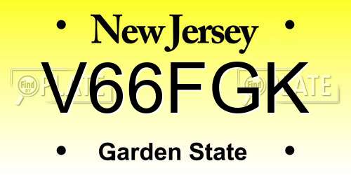 V66FGK New Jersey License Plate