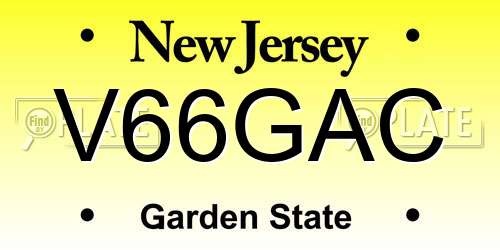 V66GAC New Jersey License Plate