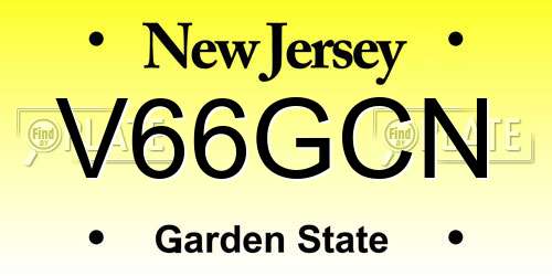 V66GCN New Jersey License Plate