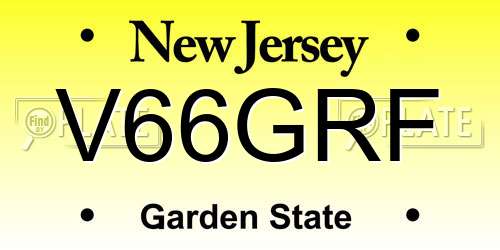 V66GRF New Jersey License Plate