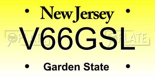 V66GSL New Jersey License Plate