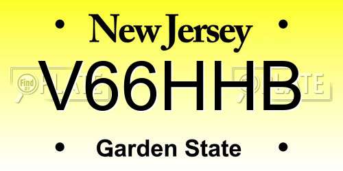 V66HHB New Jersey License Plate