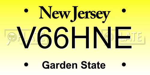 V66HNE New Jersey License Plate