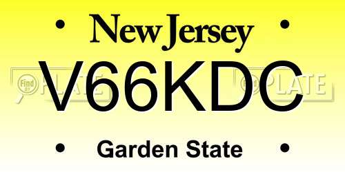 V66KDC New Jersey License Plate