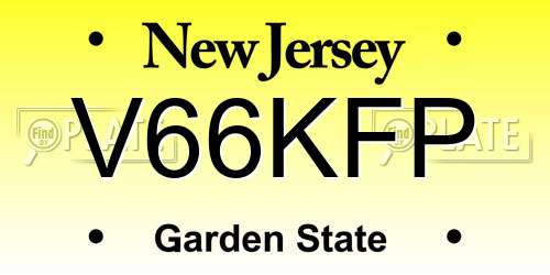 V66KFP New Jersey License Plate