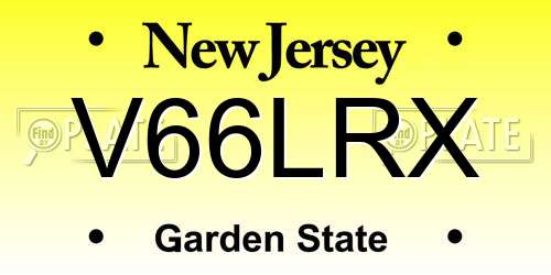 V66LRX New Jersey License Plate
