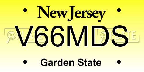 V66MDS New Jersey License Plate