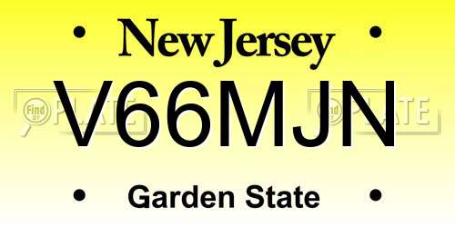 V66MJN New Jersey License Plate