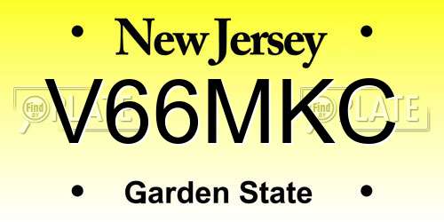 V66MKC New Jersey License Plate