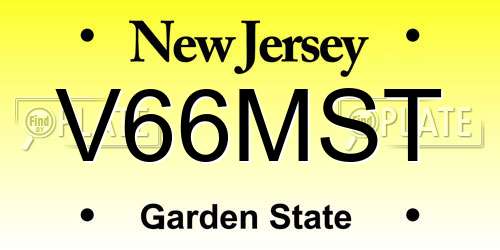 V66MST New Jersey License Plate