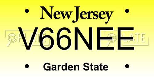 V66NEE New Jersey License Plate