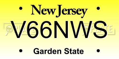 V66NWS New Jersey License Plate