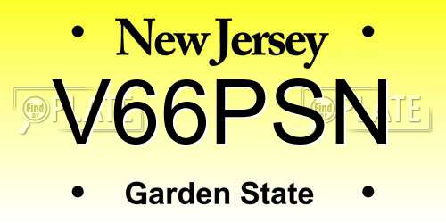 V66PSN New Jersey License Plate