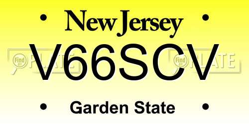 V66SCV New Jersey License Plate