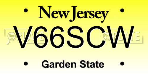 V66SCW New Jersey License Plate