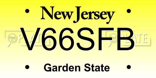 V66SFB New Jersey License Plate