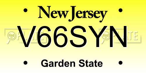 V66SYN New Jersey License Plate