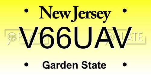 V66UAV New Jersey License Plate