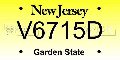V6715D New Jersey License Plate