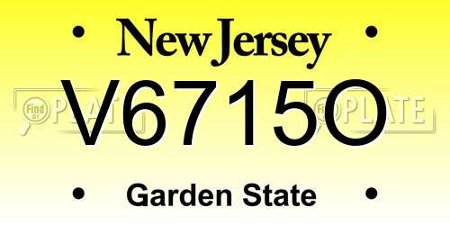 V6715O New Jersey License Plate