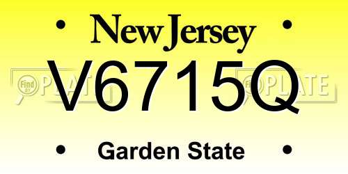 V6715Q New Jersey License Plate