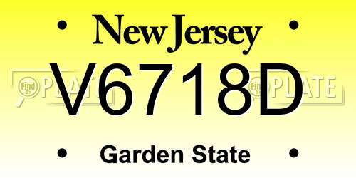 V6718D New Jersey License Plate