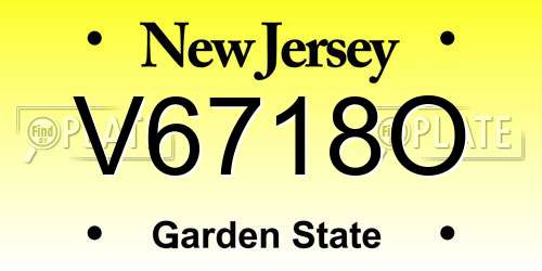V6718O New Jersey License Plate