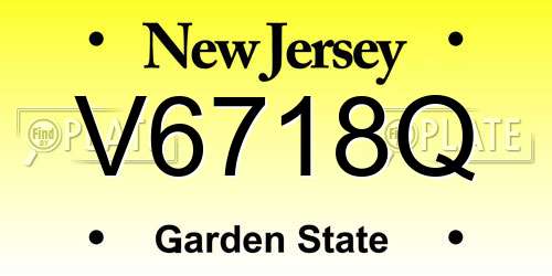 V6718Q New Jersey License Plate