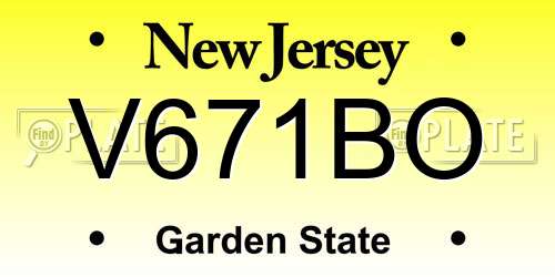 V671BO New Jersey License Plate