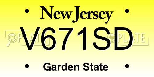 V671SD New Jersey License Plate