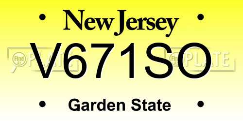 V671SO New Jersey License Plate