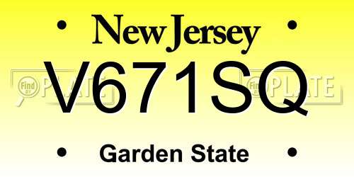 V671SQ New Jersey License Plate