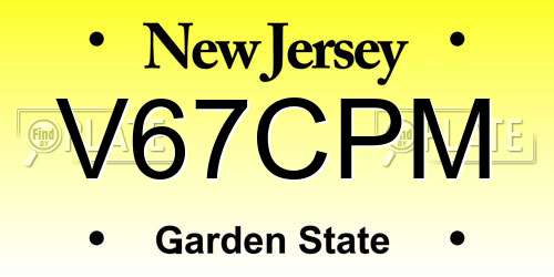 V67CPM New Jersey License Plate