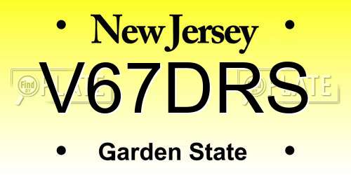 V67DRS New Jersey License Plate