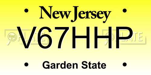 V67HHP New Jersey License Plate