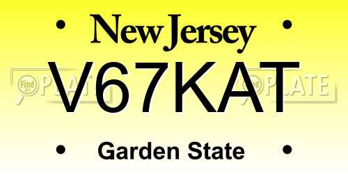 V67KAT New Jersey License Plate