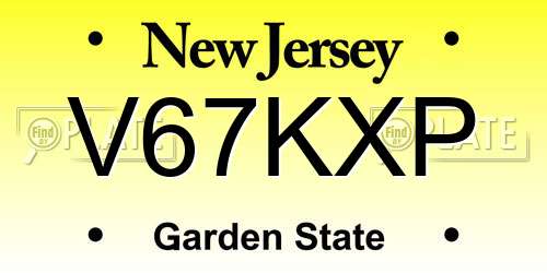 V67KXP New Jersey License Plate