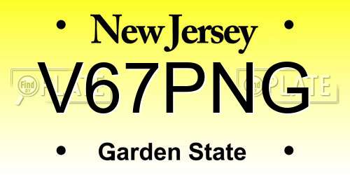 V67PNG New Jersey License Plate