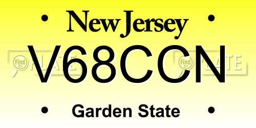 V68CCN New Jersey License Plate