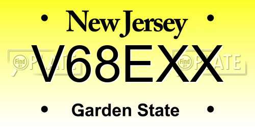 V68EXX New Jersey License Plate