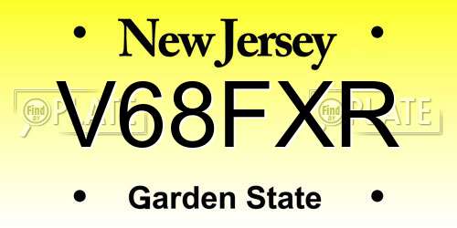 V68FXR New Jersey License Plate