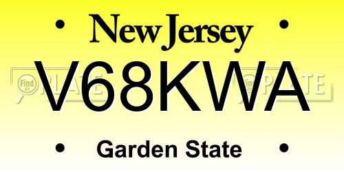 V68KWA New Jersey License Plate