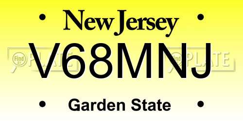 V68MNJ New Jersey License Plate