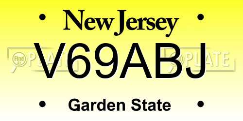 V69ABJ New Jersey License Plate