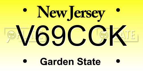 V69CCK New Jersey License Plate