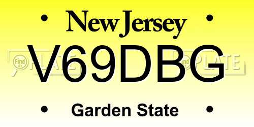 V69DBG New Jersey License Plate
