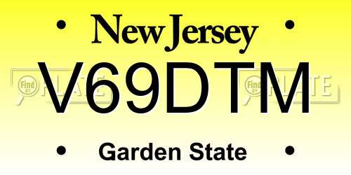 V69DTM New Jersey License Plate